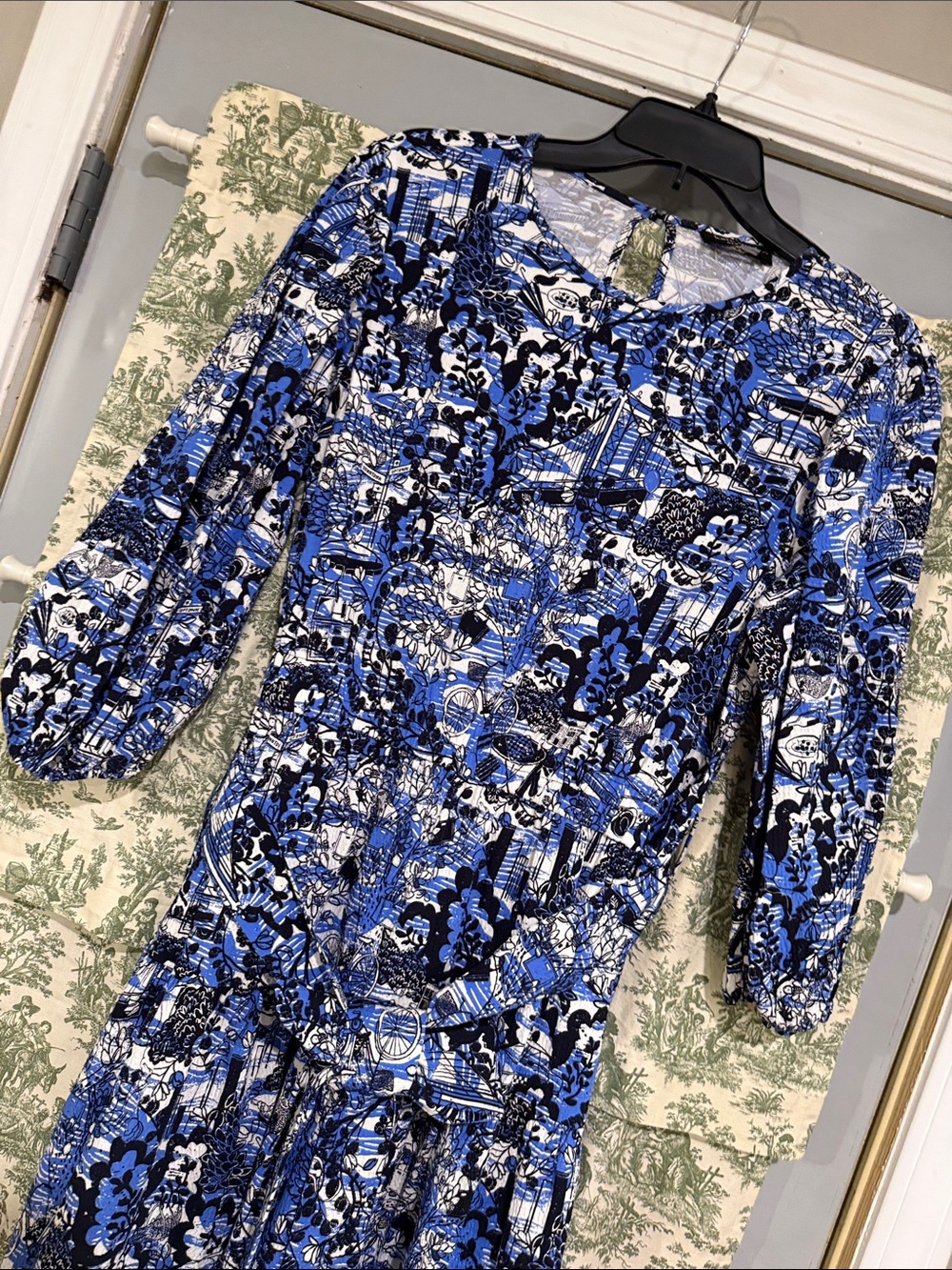NWOT kate spade Scenic Stroll NY Blue Printed Midi Dress - Picture 9 of 15